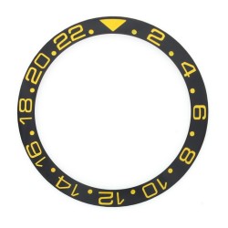 BLACK WITH GOLDEN NUMBERS CERAMIC BEZEL FOR GMT II MASTER WATCH