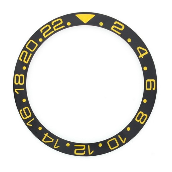 BLACK WITH GOLDEN NUMBERS CERAMIC BEZEL FOR GMT II MASTER WATCH