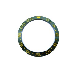 GREEN WITH GOLDEN NUMBERS CERAMIC BEZEL FOR GMT II MASTER WATCH