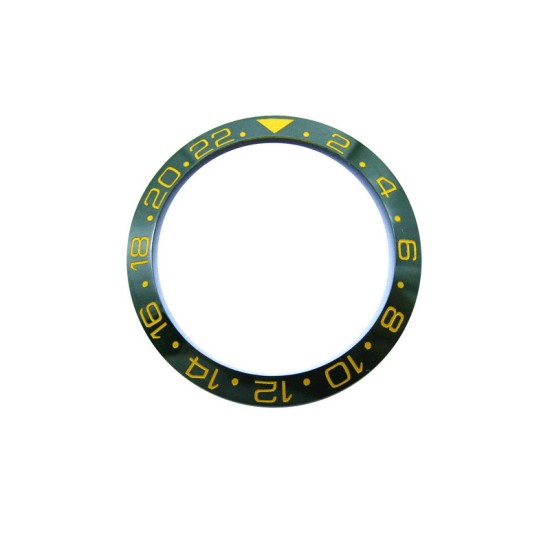 GREEN WITH GOLDEN NUMBERS CERAMIC BEZEL FOR GMT II MASTER WATCH