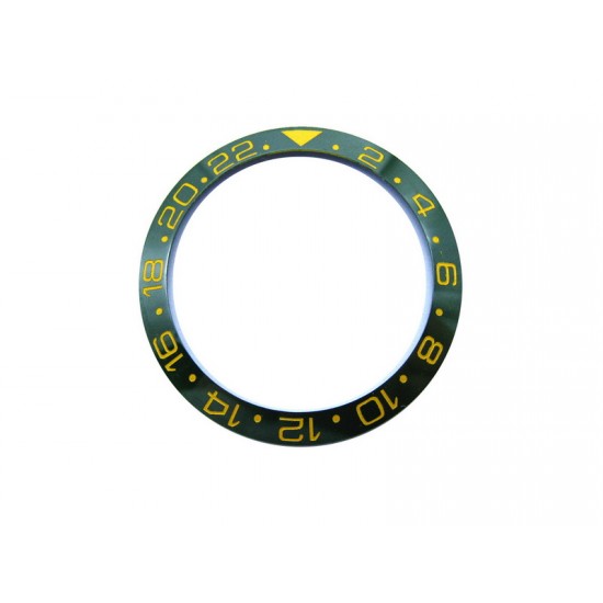 GREEN WITH GOLDEN NUMBERS CERAMIC BEZEL FOR GMT II MASTER WATCH