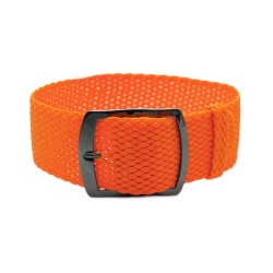 HNS 22MM Orange Perlon Braided Woven Strap With PVD Coated Stainless Steel Buckle