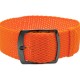 HNS 22MM Orange Perlon Braided Woven Strap With PVD Coated Stainless Steel Buckle