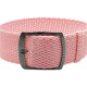 HNS 22MM Pink Perlon Braided Woven Strap With PVD Coated Stainless Steel Buckle