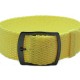HNS 22MM Light Yellow Perlon Braided Woven Strap With PVD Coated Stainless Steel Buckle