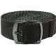 HNS 22MM Dark Brown Perlon Braided Woven Strap With PVD Coated Stainless Steel Buckle