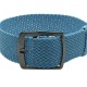 HNS 22MM Grey Blue Perlon Braided Woven Strap With PVD Coated Stainless Steel Buckle