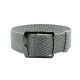 HNS 22MM Grey Perlon Braided Woven Watch Strap With PVD coated Stainless Steel Buckle