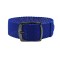 HNS 22MM Blue Perlon Braided Woven Watch Strap With PVD coated Stainless Steel Buckle