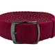 HNS 22MM Rose Red Perlon Braided Woven Watch Strap With PVD coated Adjustable Buckle