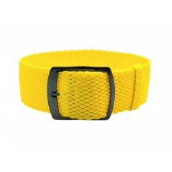 HNS 22MM Yellow Perlon Braided Woven Watch Strap With PVD Coated Adjustable Buckle