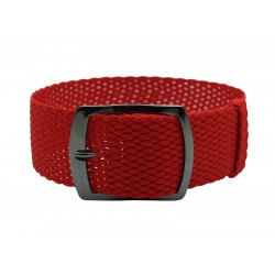 HNS 22MM Red Perlon Braided Woven Watch Strap With PVD coated Adjustable Buckle