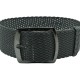 HNS 22MM Dark Grey Perlon Braided Woven Watch Strap With PVD Coated Stainless Steel Buckle