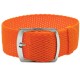 HNS 22MM Orange Perlon Braided Woven Strap With Brushed Stainless Steel Buckle