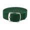 HNS 22MM Green Perlon Braided Woven Strap With Brushed Stainless Steel Buckle