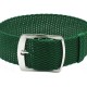 HNS 22MM Green Perlon Braided Woven Strap With Brushed Stainless Steel Buckle