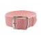 HNS 22MM Pink Perlon  Braided Woven Strap With Brushed Stainless Steel Buckle