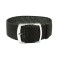 HNS 22MM Dark Brown Perlon Braided Woven Strap With Brushed Stainless Steel Buckle