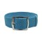 HNS 22MM Grey Blue Perlon Braided Woven Strap With Brushed Stainless Steel Buckle