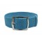 HNS 22MM Grey Blue Perlon Braided Woven Strap With Brushed Stainless Steel Buckle