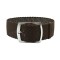 HNS 22MM Coffee Perlon Braided Woven Watch Strap With Brushed Stainless Steel Buckle