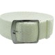 HNS 22MM White Perlon Braided Woven Watch Strap With Brushed Adjustable Buckle