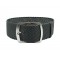 HNS 22MM Dark Grey Perlon  Braided Woven Watch Strap With Brushed Stainless Steel Buckle
