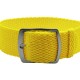 HNS 22MM Yellow Perlon Braided Woven Watch Strap With Brushed Adjustable Buckle