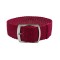 HNS 22MM Rose Red Perlon Braided Woven Watch Strap With Brushed Adjustable Buckle