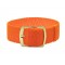 HNS 22MM Orange Perlon Braided Woven Strap With Gold Brushed Stainless Steel Buckle