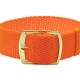 HNS 22MM Orange Perlon Braided Woven Strap With Gold Brushed Stainless Steel Buckle