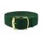 HNS 22MM Green Perlon Braided Woven Strap With Gold Brushed Stainless Steel Buckle