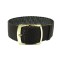 HNS 22MM Dark Brown Perlon Braided Woven Strap With Gold Brushed Stainless Steel Buckle