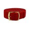 HNS 22MM Red Perlon Braided Woven Watch Strap With Gold Brushed Adjustable Buckle