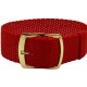 HNS 22MM Red Perlon Braided Woven Watch Strap With Gold Brushed Adjustable Buckle