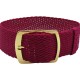 HNS 22MM Rose Red Perlon Braided Woven Watch Strap With Gold Brushed Adjustable Buckle