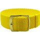 HNS 22MM Yellow Perlon Braided Woven Watch Strap With Gold Brushed Adjustable Buckle