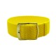 HNS 22MM Yellow Perlon Braided Woven Watch Strap With Gold Brushed Adjustable Buckle