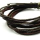 Brown leather bunch with braided leather bracelet