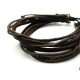 Brown leather bunch with braided leather bracelet