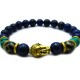 Lapiz lazuli stone beads Jewelry Sets Gold Buddha Men Black Yoga Bracelet