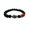 Lava Stone Hamsa Bracelet Antique Silver Hamsa Blue Evil Eye Jewelry Men Bracelet