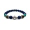 Lapiz lazuli stone beads Jewelry Sets Silver Buddha Men Black Yoga Bracelet