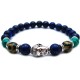 Lapiz lazuli stone beads Jewelry Sets Silver Buddha Men Black Yoga Bracelet