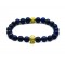 Blue Stone Beaded New Design Yoga Gold Skull Men's Bracelet