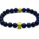 Blue Stone Beaded New Design Yoga Gold Skull Men's Bracelet