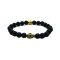 Beaded Energy Lava Stone Antique Golden Buddha Men's Bracelet