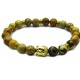 Jasper Stone beaded Gold Buddha Stretch Yoga Men's Bracelet