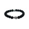 Beaded Energy Lava Stone Antique Silver Buddha Men's Bracelet