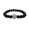 Matte Agate Stone Beads Antique Silver Liao Head Bracelet
